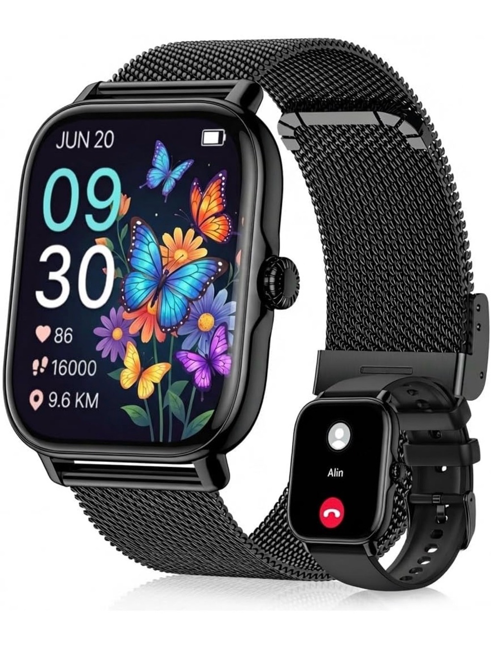 Smart Watch Pink Bluetooth for iPhone Android Samsung Men Women Fitness Tracker